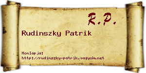 Rudinszky Patrik névjegykártya